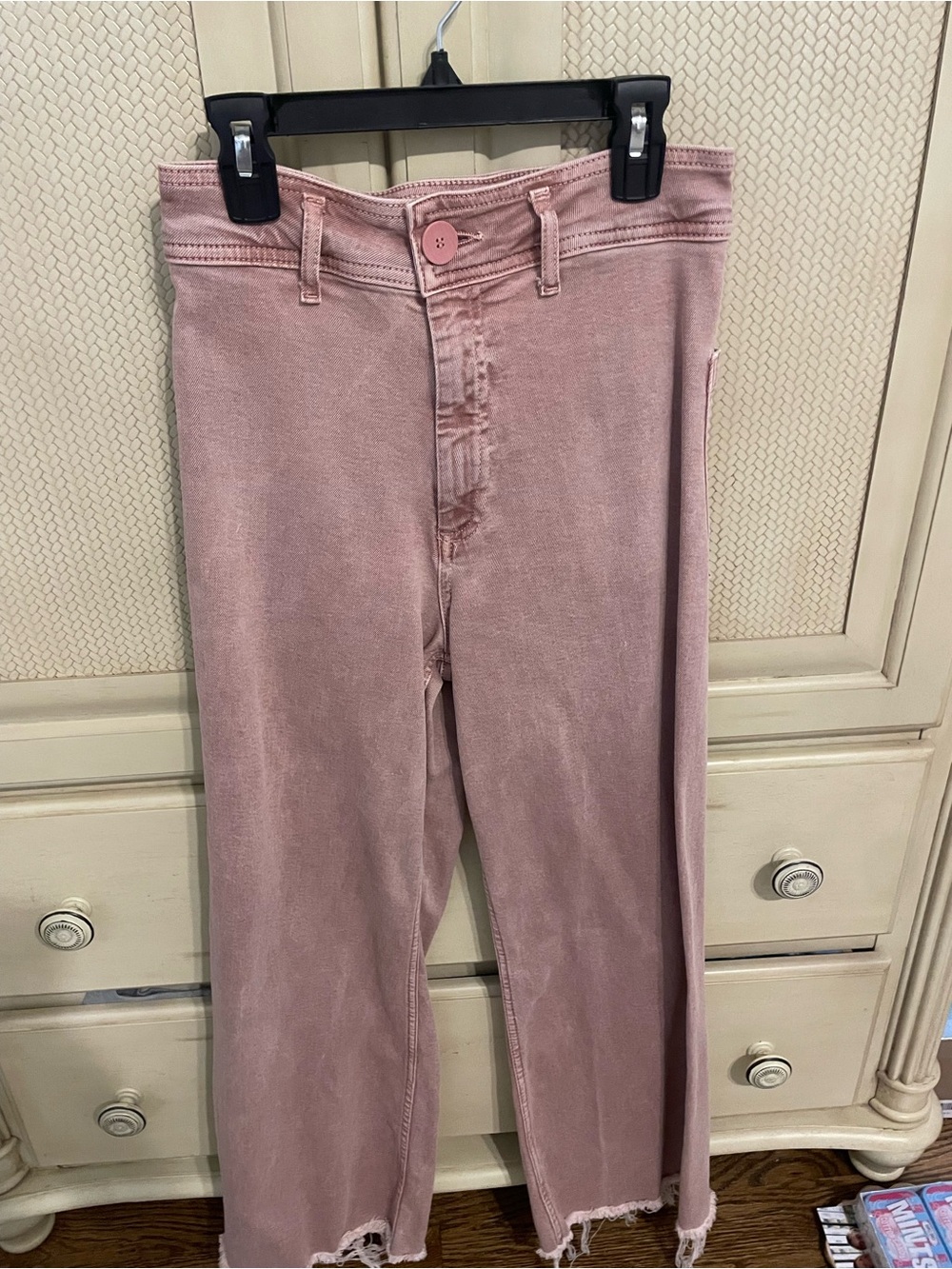 Zara Rose-Pink Ankle Crop Jeans